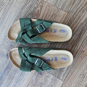 Green Suede/Nubuck Birkenstocks NEW 40 9